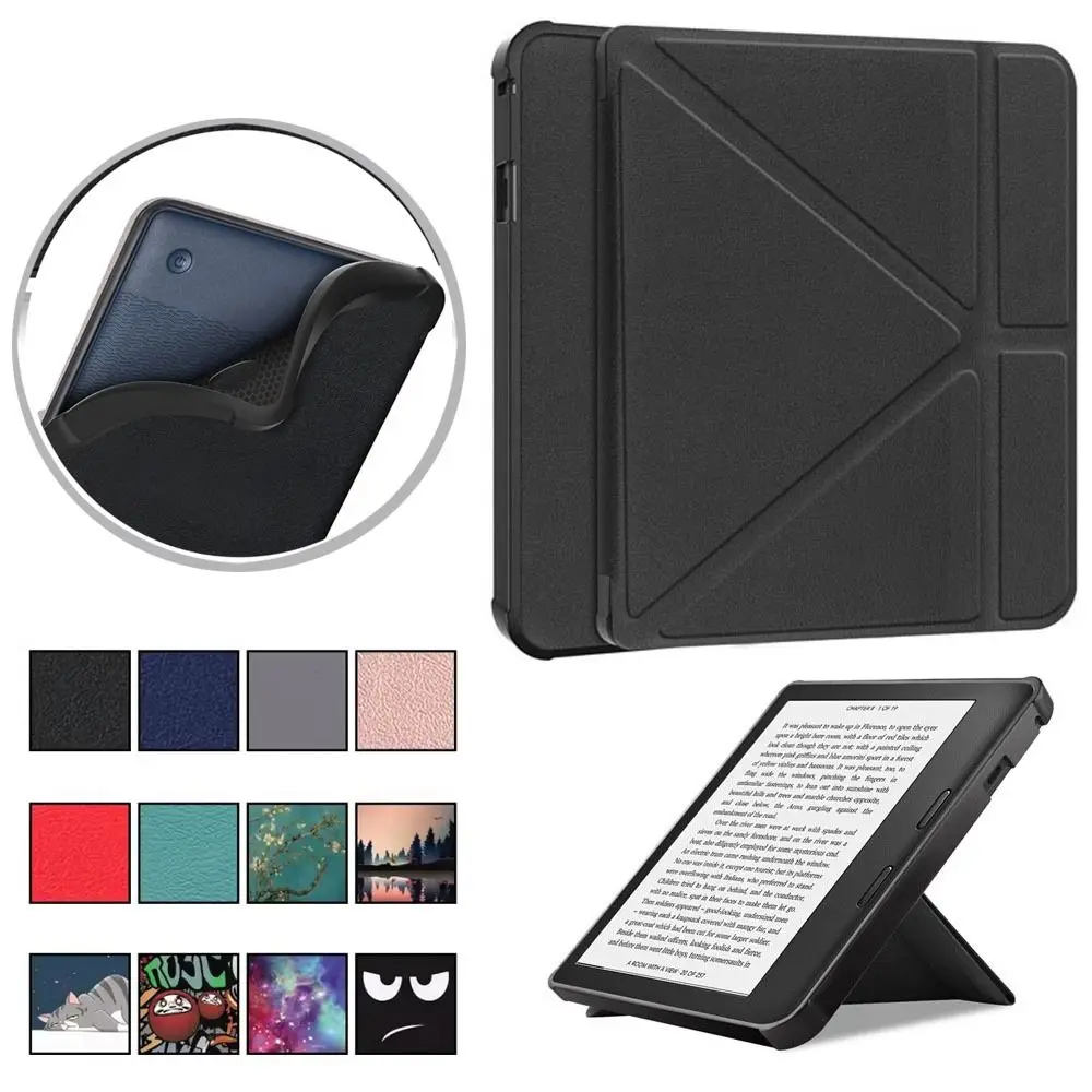 

Автоматическое Пробуждение/режим сна 8-дюймовый e-Reader телефон противоударный мягкий N777 умный чехол из ТПУ кожи многофункциональная Складная подставка Folio Funda для Kobo шалфей