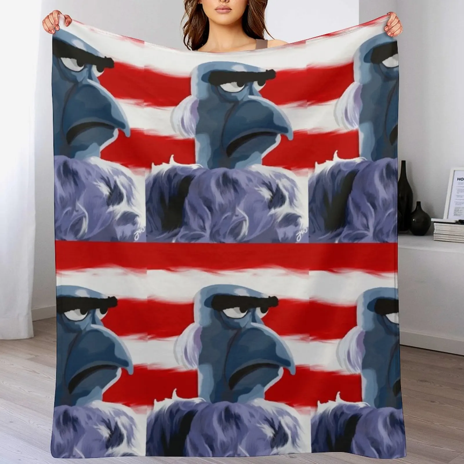 

Sam Eagle Portrait Painting (version 1/2) Throw Blanket Soft Breathable Blanket for Night Sleeping
