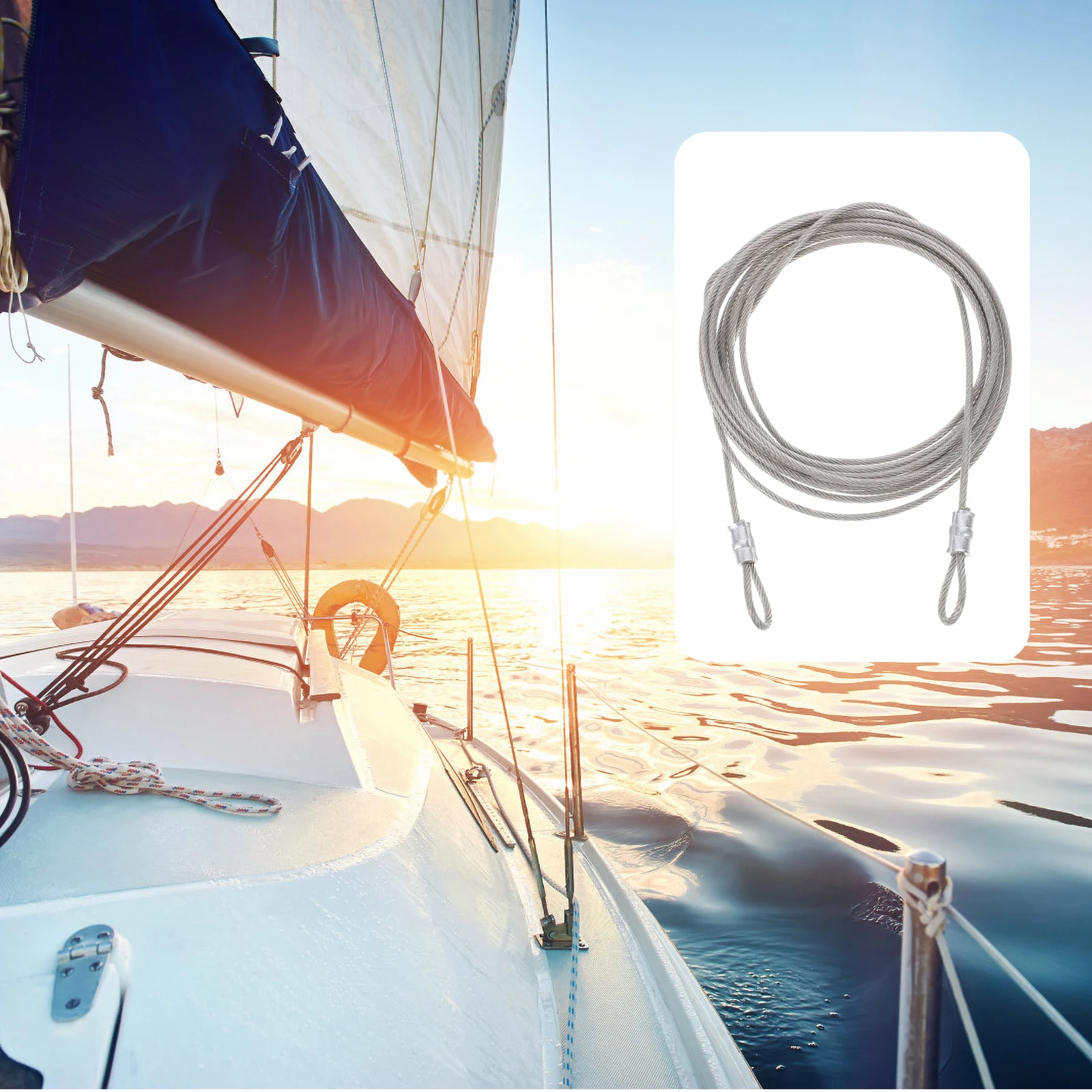 3pcs Versatile Stainless Steel Cable For Sun Shade Sail Setup And Outdoor Projects