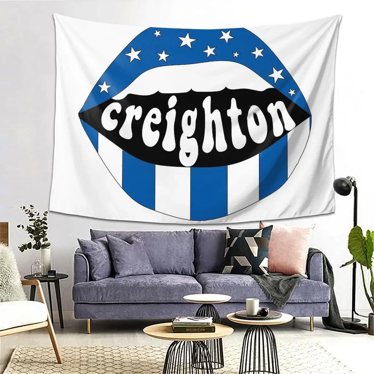 

Creighton Lips Tapestry Decoration Art Aesthetic Tapestries for Living Room Bedroom Decor Home Funny Wall Cloth Wall Hanging