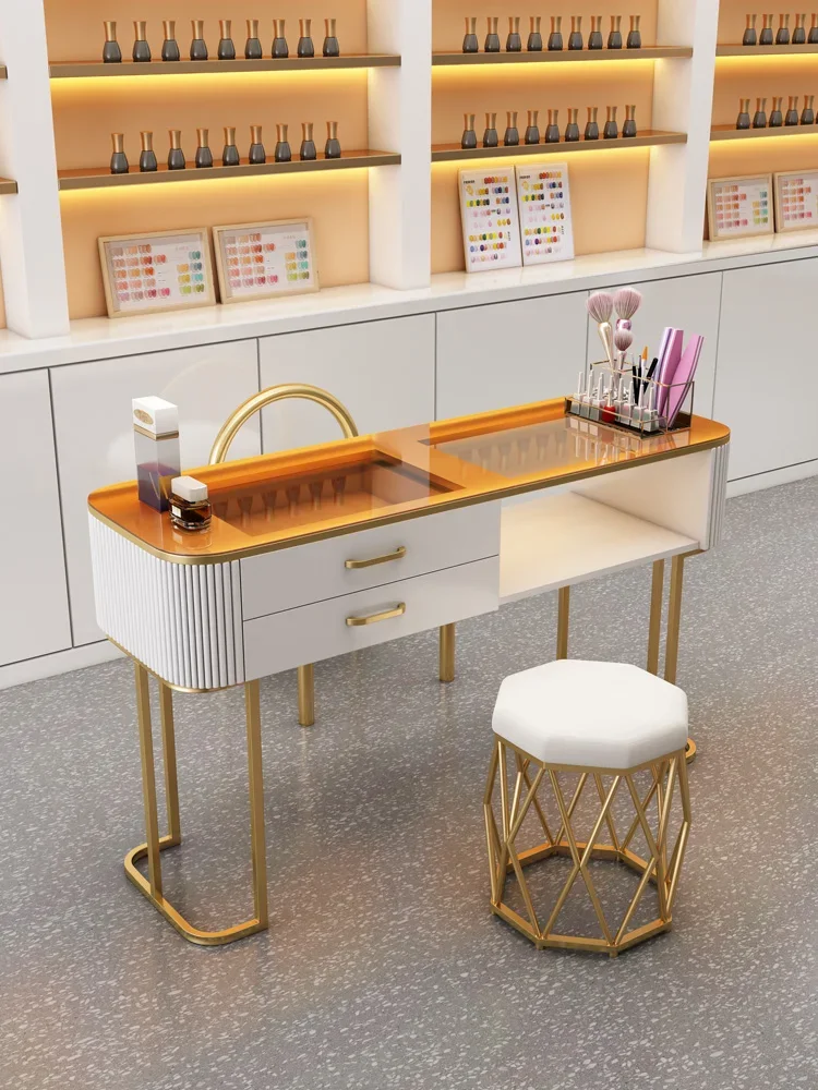 Japanese Professional Nail Table Modern Luxury Nail Artist Manicure Table Wooden Storage Mesa De Manicure Salon Furniture