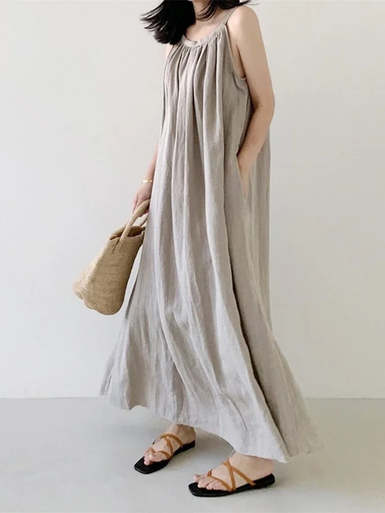 Summer Shirt Dress Evening Female Vintage Dress Party Oversize Sleeveless Beach Women Dresses Robe Vestido Prom Maxi Vestidos