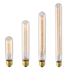 Lampe LED vintage Edison, 40W, tube long incandescent, rétro linéaire, T125, T185, T225, T30, T300