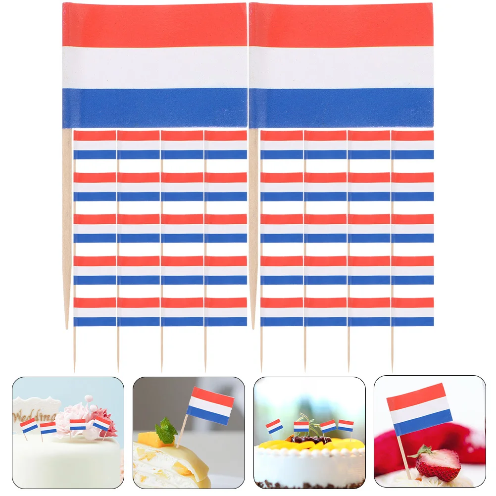 

200pcs Cake Decoration Picks Flag Cupcake Toppers Dessert Party Supplies Birthday Decor International Flag Food Picks For Ice