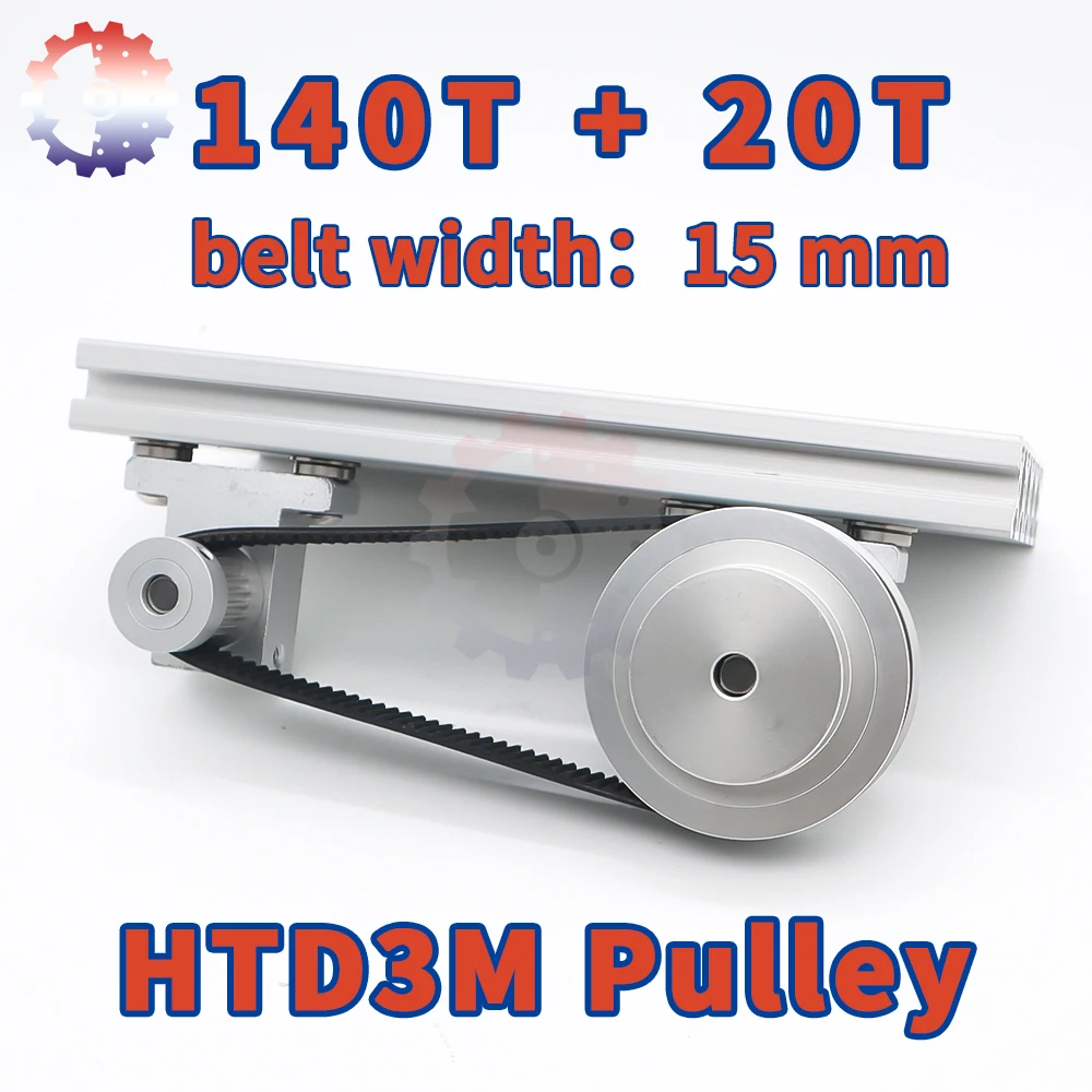 

7:1 Reduction 140T 20T HTD3M Pulley Set Belt Width 15mm 3M Timing Pulley 3M Pulley HTD 3M Synchronous Wheel Set 20Teeth 140Teeth