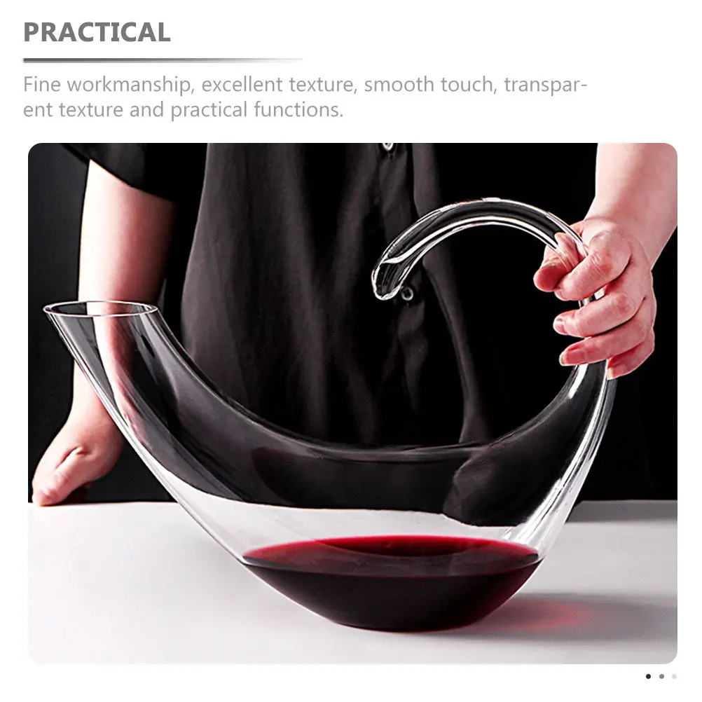Crystal Clear Glass Decanter for Wine Whisky Liquor Inclined Mouth Design Silky Dense Taste Enhancement Wine Connoisseur