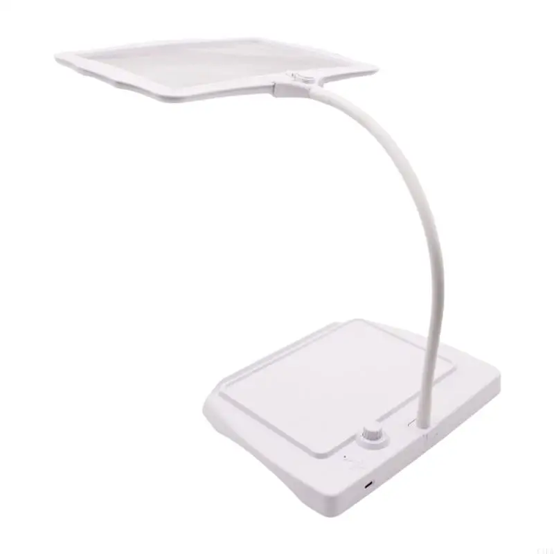 Desktop Magnifier with 48 LED Lights USB Rechargeable Magnifier for Reading & Repair Tasks in Horizontal or Vertical