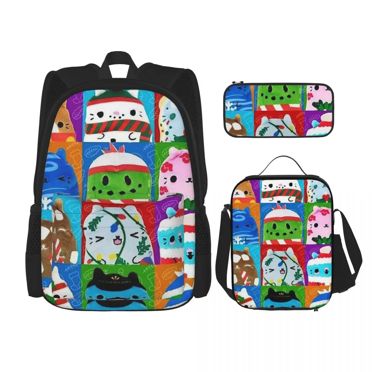 

Cats Vs Pickles Christmas Special Backpacks Boys Girls Bookbag Students School Bags Rucksack Lunch Bag Pen Bag Three-Piece Set