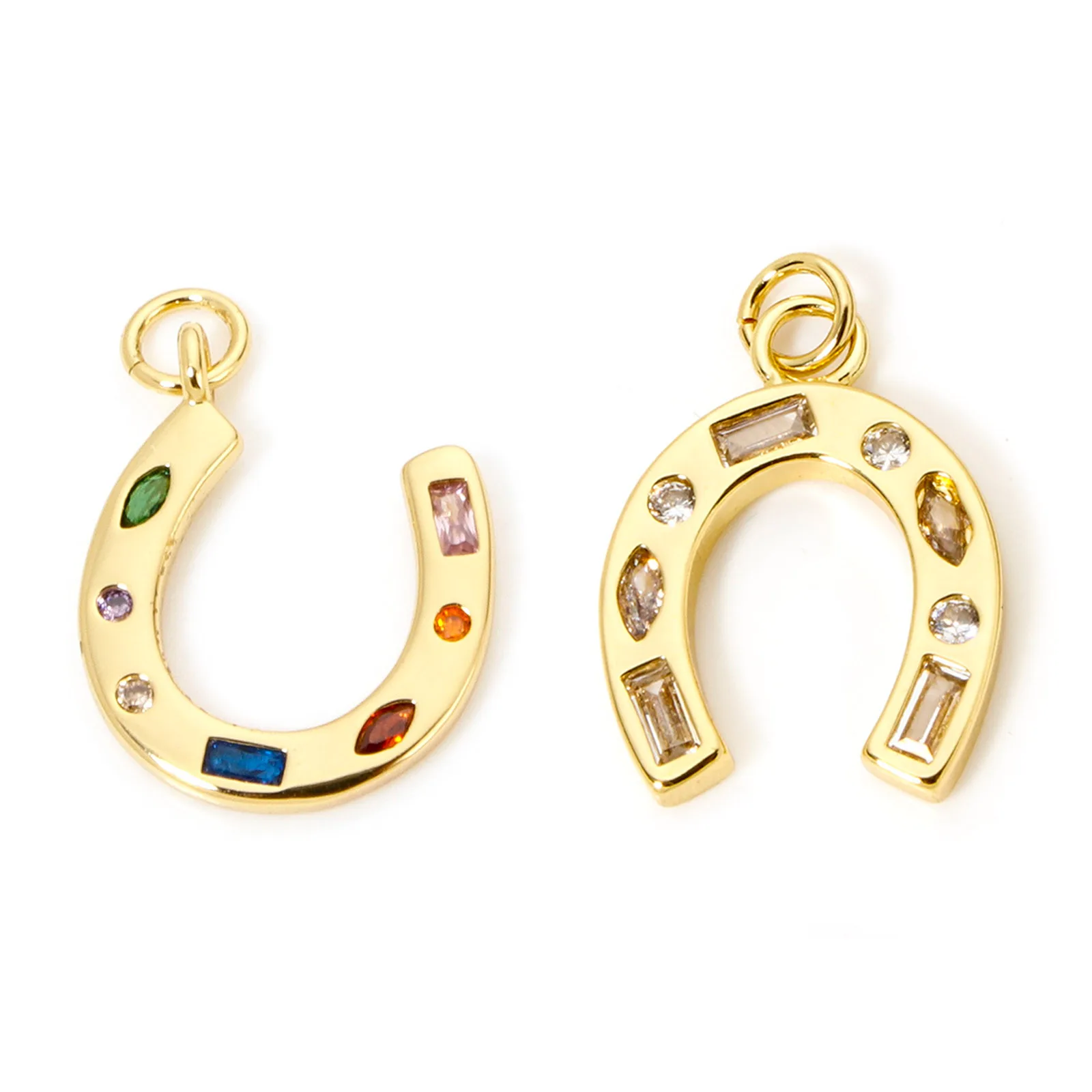 1 Piece Brass West Cowboy Charms 18K Real Gold Plated Luck Horseshoe Pendants For DIY Necklace Jewelry Making