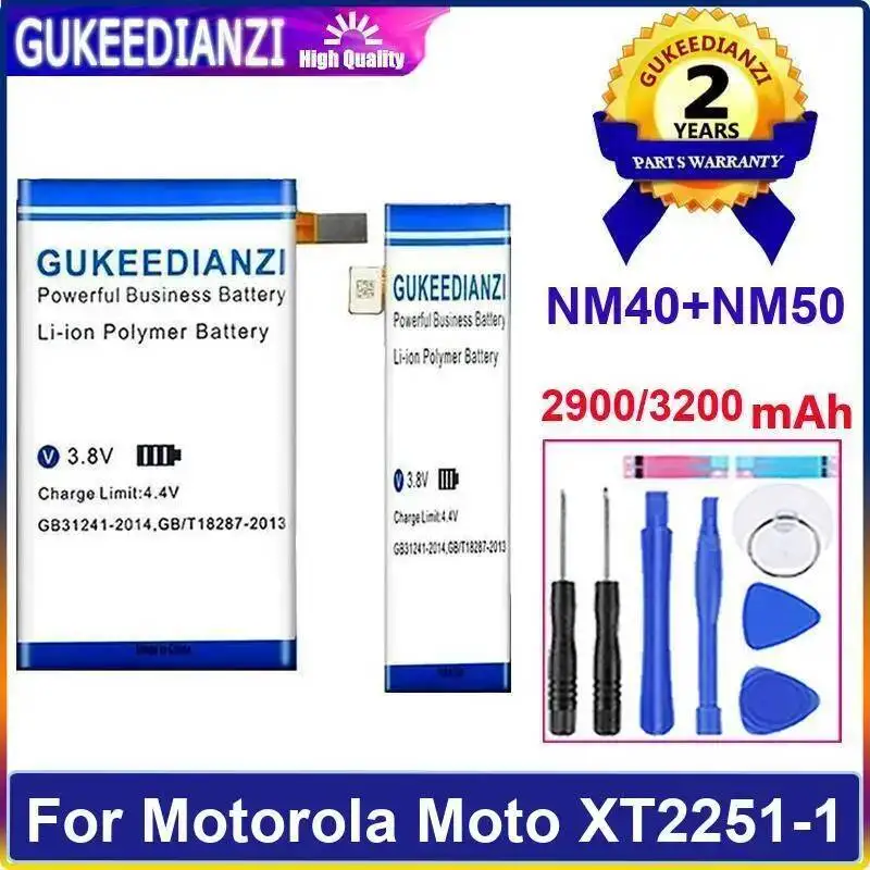 

2900Mah 3200Mah Mobile Phone Battery NM40+NM50 For Motorola Moto XT2251-1 Environmentally Friendly Durable