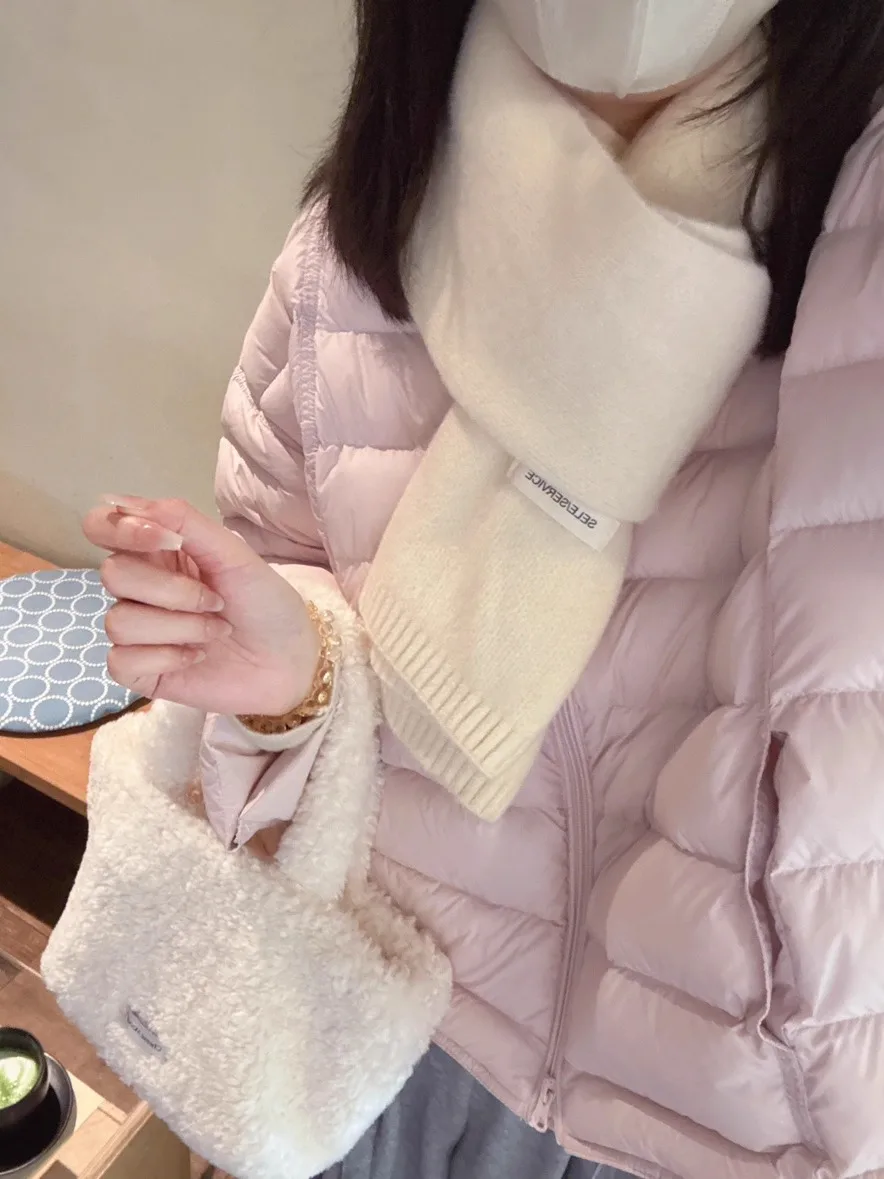 

XiaoYanHome зимнее легкое розовое ду-пуховое женское пальто ort, теплая тонкая костяная конструкция, дизайн, белое ду-перо