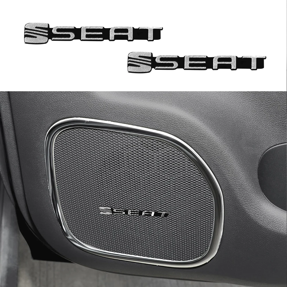 Pegatina con emblema de altavoz estéreo de audio 3D de aleación de aluminio para Seat FR Leon Ibiza 6J Arona Alhambra Altea Arosa Cordoba Exeo Mii Exeo
