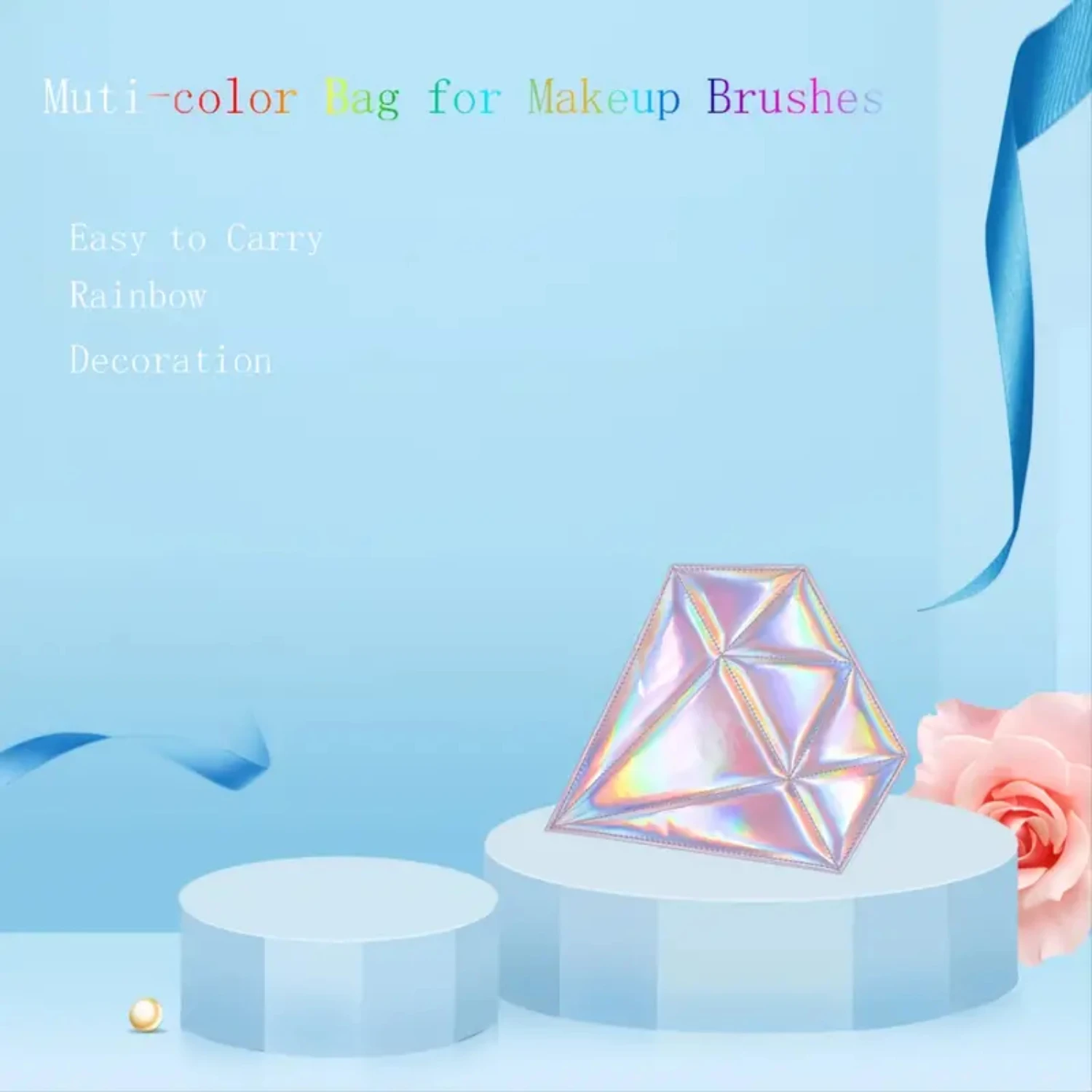 Borsa per trucco da viaggio a forma di diamante Scatola impermeabile per custodia