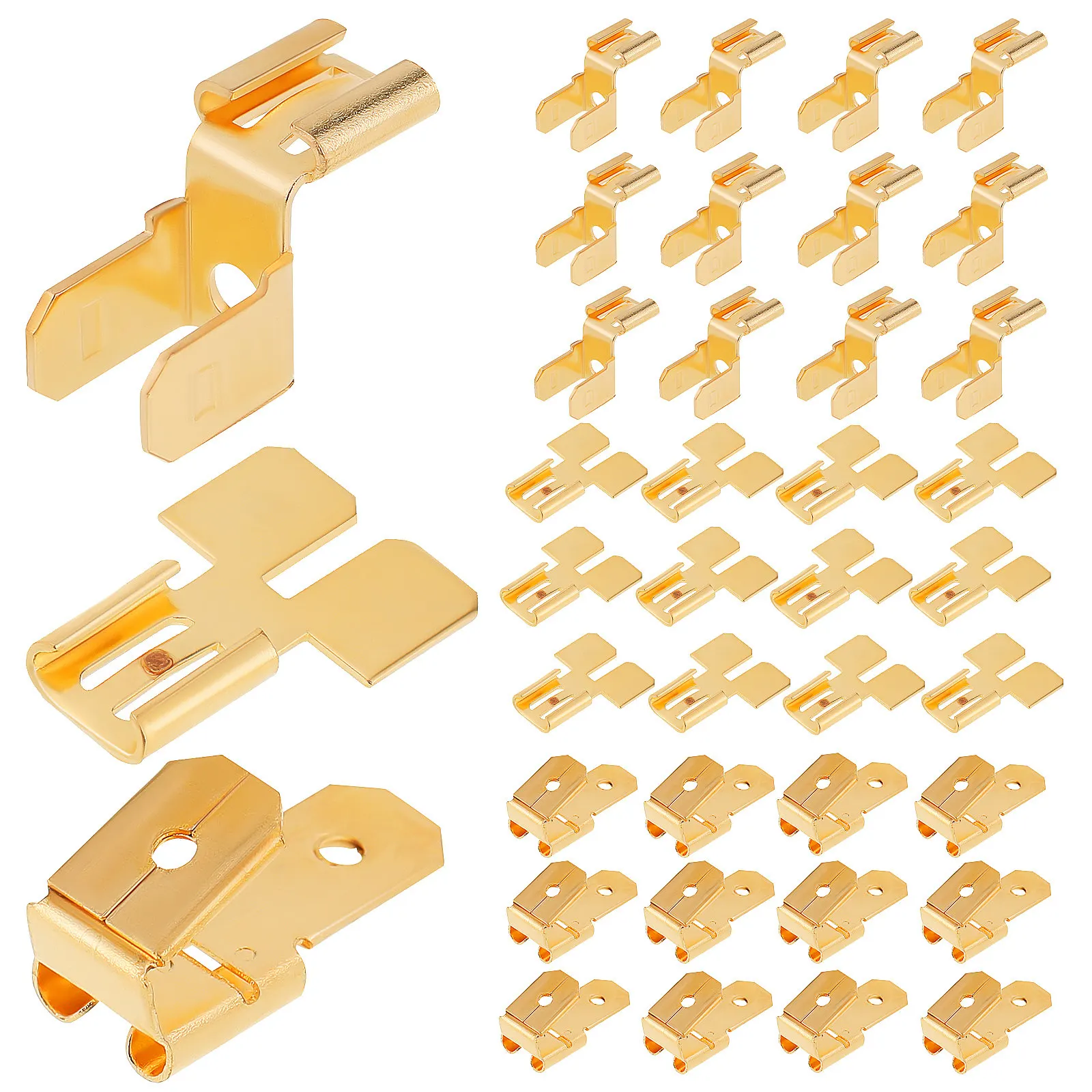 

36Pcs Electrical Spade Connectors Copper Crimp Terminal Kit Automotive Wire Connectors Speaker Wiring Spade Connector