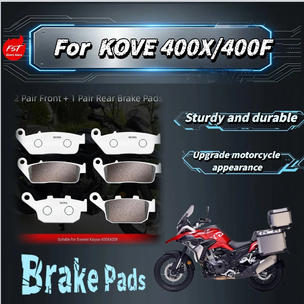 For KOVE 400X 400F Carbon‑Copper Based Disc Brake Pads Cold‑Resistant Wear‑Resistant Front Rear Pads Mod Accessories