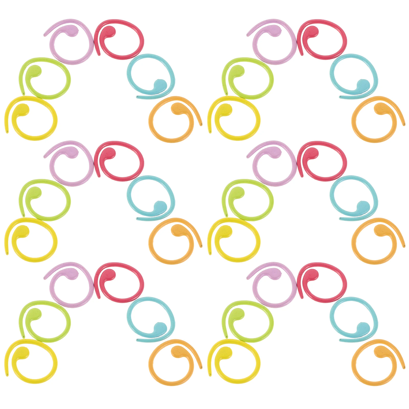 

100 Pcs Stitch Markers Crochet Knitting Accessories Spiral Metal Painted Locking Place Markers Needle Stoppers Gadgets Pin