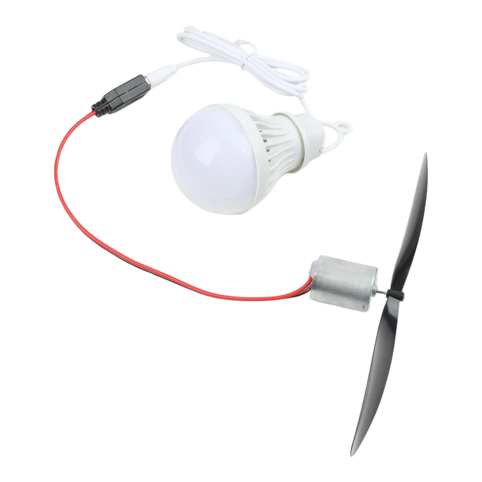 

Wind Power Generator DIY Set with Motor Blade USB 5W Bulb and Cable for Educational Use and Alternative Energy Exploration