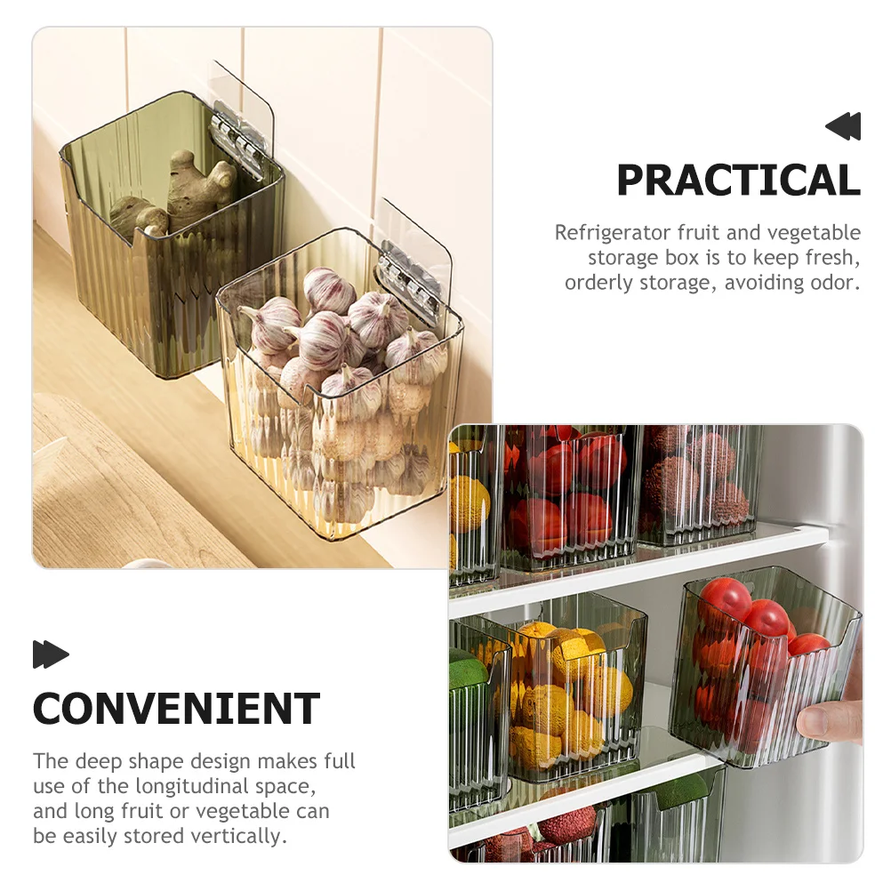 

2Pcs Kitchen Storage Box Refrigerator Fruit Vegetable Container Clear Organizer Large Capacity Preservation Box Fridge Crisper