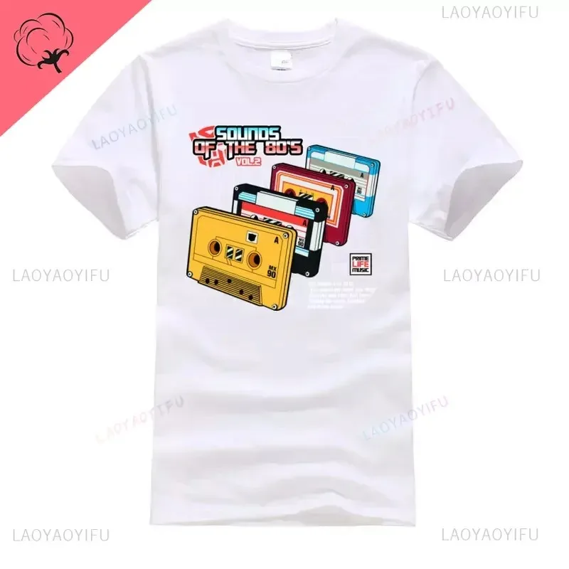 Techno Game PC T Shirt Console Cassette Controller Telephone Technology Videogame Black Tshirts for Men 80s 90s Classic Game