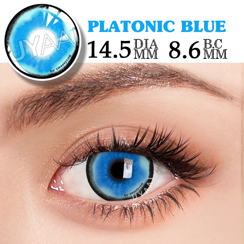 UYAAI 1 Pair Blue Eye Contacts for Cosplay White Walker Rim Anime Hoshino Colored Pupils for Eyes Wholesales