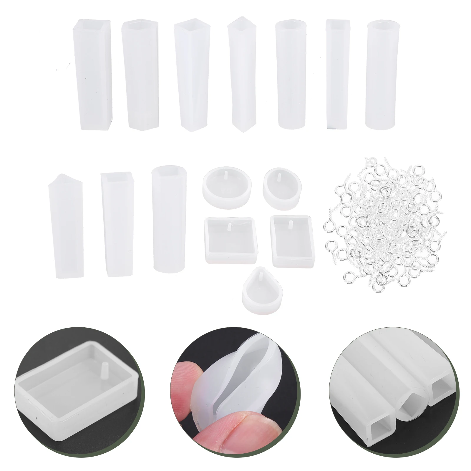 

Silicone Jewelry Set for Silicone Earring Mold DIY Casting H White Necklace Pendant Earring Resin Crafts Accessories