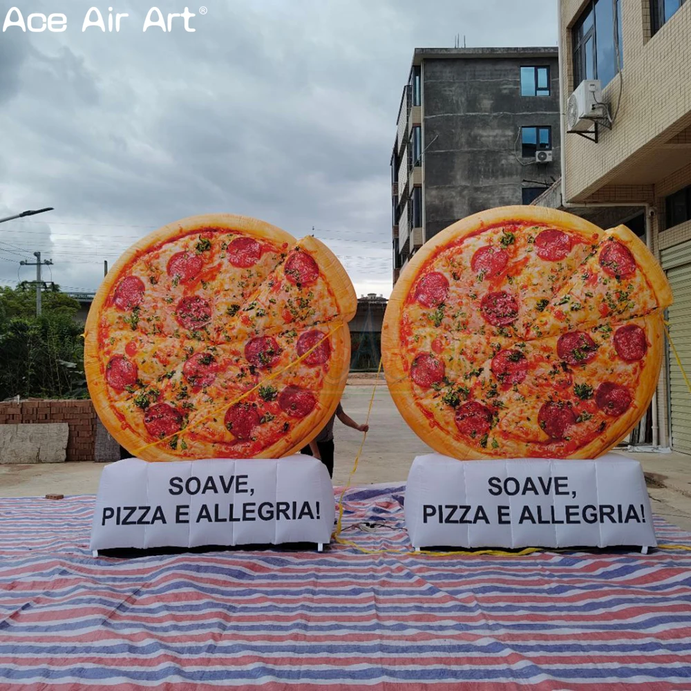 

Giant Inflatable Pepperoni Pizza Sculpture, Realistic Food Model for Italian Restaurant and Food Festival Decoration