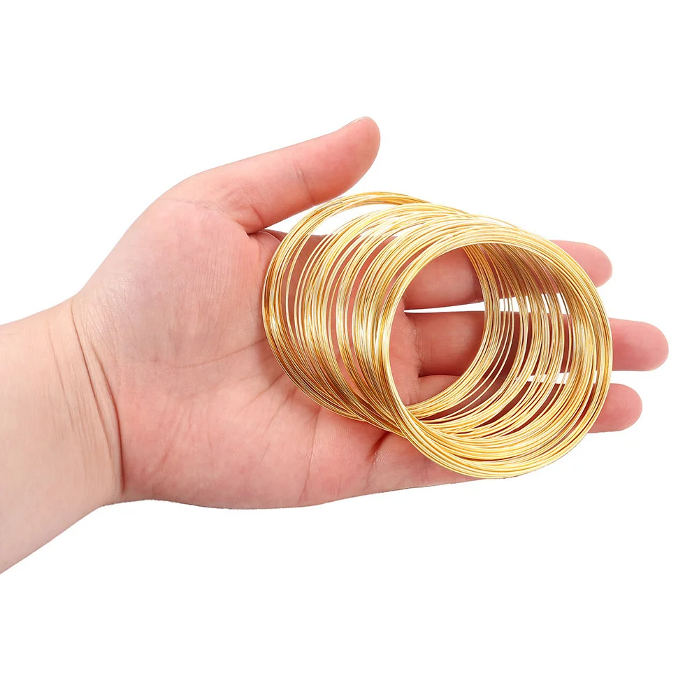 100 Loops Cuff Multi-layer Jewelry Making Bracelet Base Bulk Findings Bangle Crafts Memory Beading Steel Wire DIY Lots