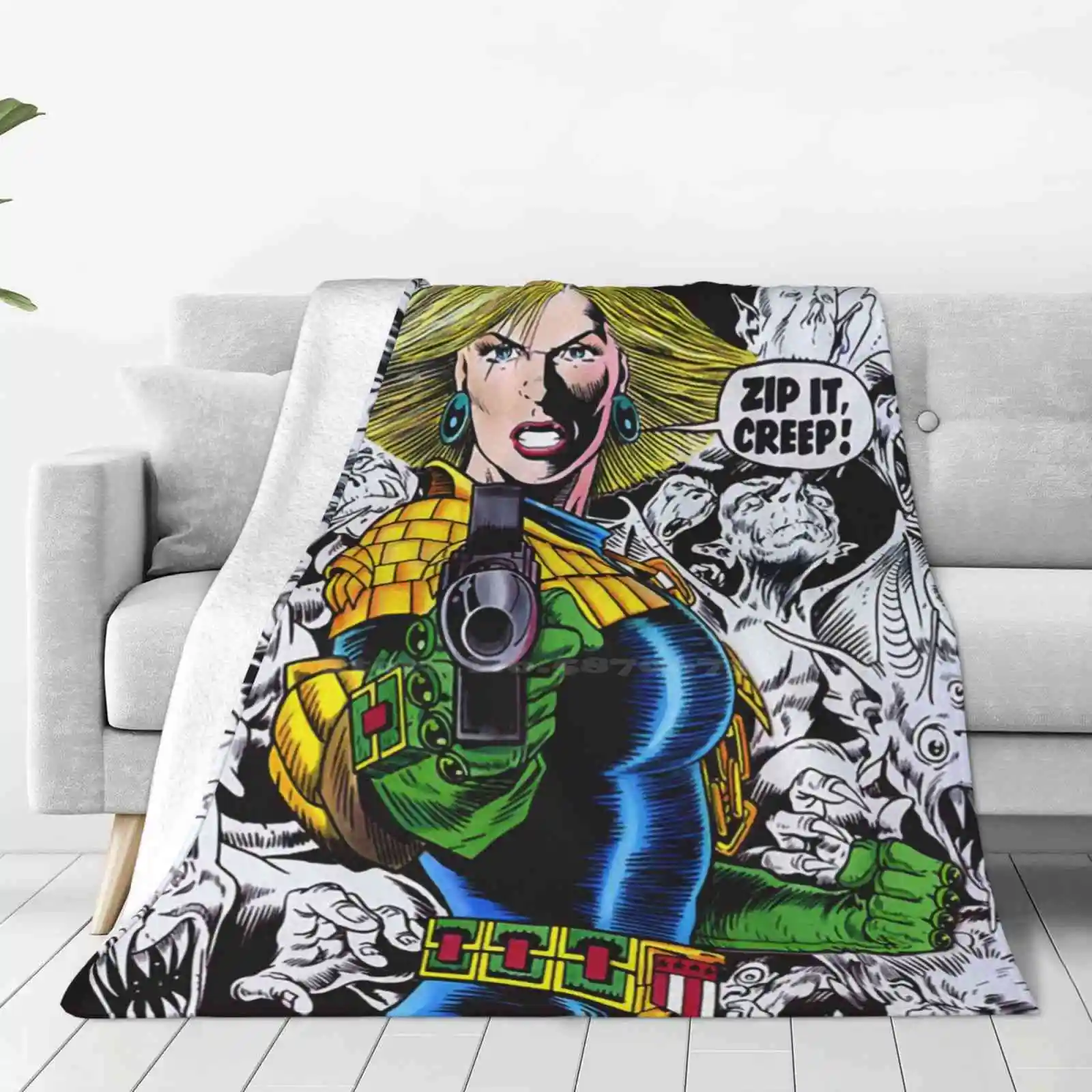 2000Ad - Judge Anderson Soft Warm Blanket Sofa/Bed/Travel Love Gifts 2000Ad Judge Dredd Comics Judge Anderson