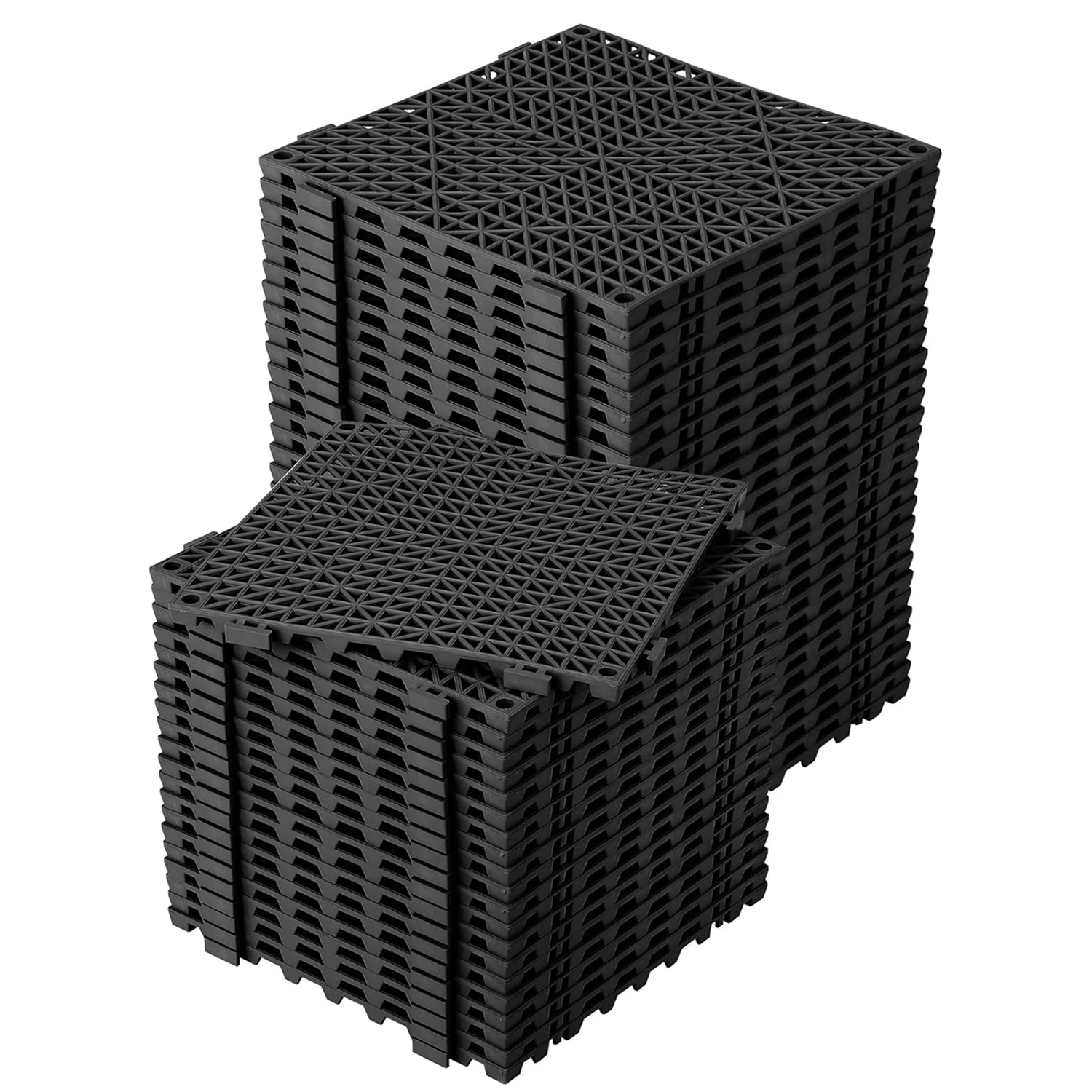 50 Piezas de Alfombrillas Modulares Encajables de 12x12 Pulgadas, Impermeables, Antideslizantes, de Drenaje, de PVC Suave, para Pisos de Garaje, Terrazas de Piscinas y Baños