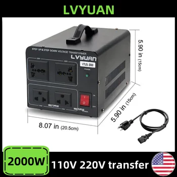 2000W Převodník napětí 110V na 220V Zvyšování/snižování Univerzální a americká zásuvka Domácí výkonný měnič střídavého napětí 10 nejlepší prodej Transformátor 110 V na 220 V 2000 W - №7