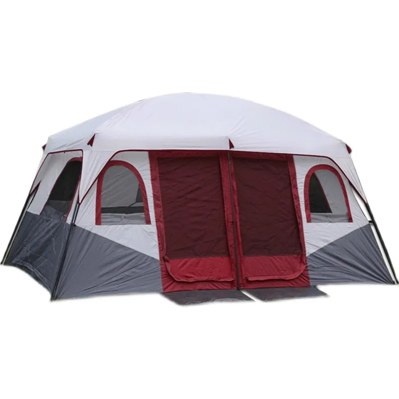 

Outdoor Two-bedroom One-living-room Camping Tent with Thickened Rainproof and Sunproof Features, Large Space for Easy Storage.