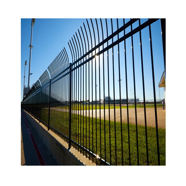 Easy to assemble custom 6x 8ft curved top steel fence outdoor galvanized steel fence panels