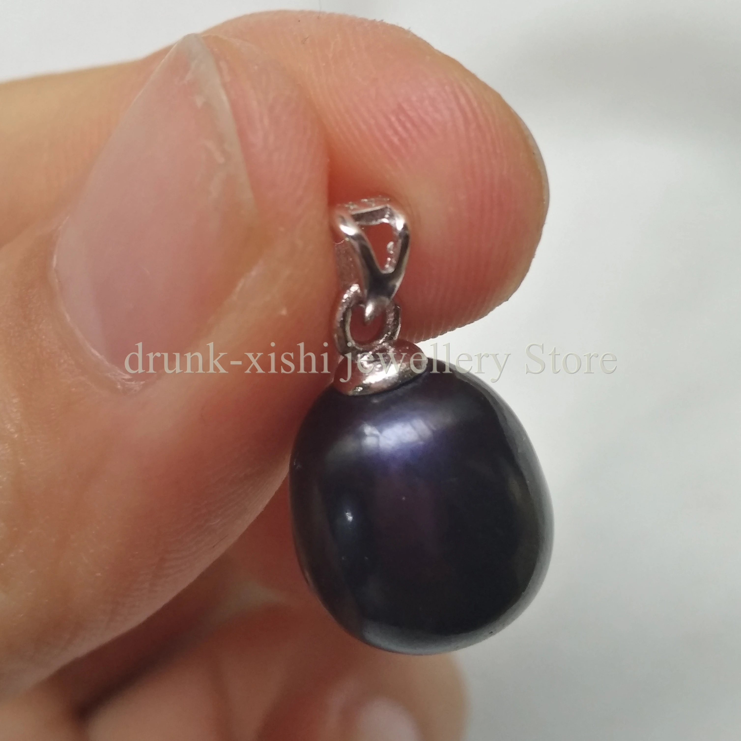 Genuine AAA 10x12mm Tahaitian Black Pearl Pendant Necklace Free Shipping For Wome Men Jewelry Pendant