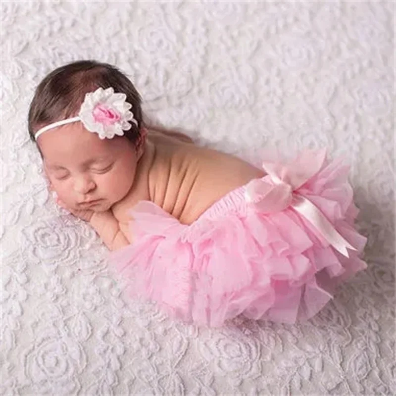 2024 Bloomers Baby Girl Shorts For Babies Cotton Chiffon Diaper Cover Newborn Colorful Toddler shorts Clothing Set Free Headband