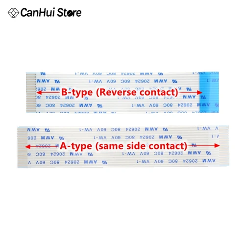 Imagen 2 del producto 10 piezas 0,5 MM FPC FFC Cable plano Flexible tipo A/B 50/100/150/200/250/300mm 4P 5/6/7/8/10/14/16/18/20/22/26/28/30/32/34/40/50/60PIN
