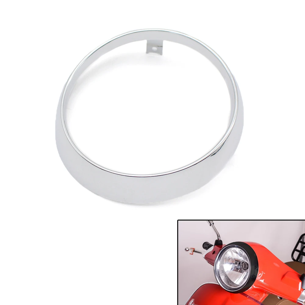 Motorcycle Scooter Headlight Cover Chrome Plated Headlamp Trim Ring For Vespa primavera spring 125 150 2014 2021