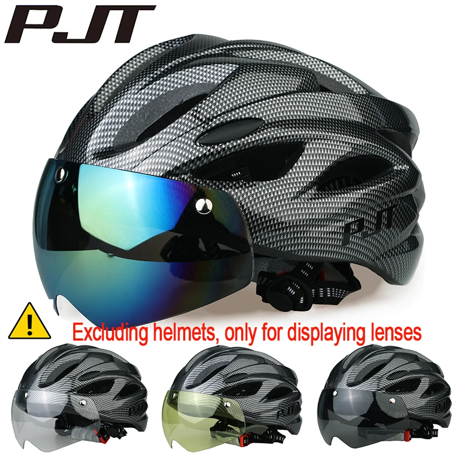 PJT Helmet Glasses Casco Ciclismo Lens Helmet Road Cycling Helmet Len Goggles Bike Helmet Goggles Accessories Goggles Lens Only