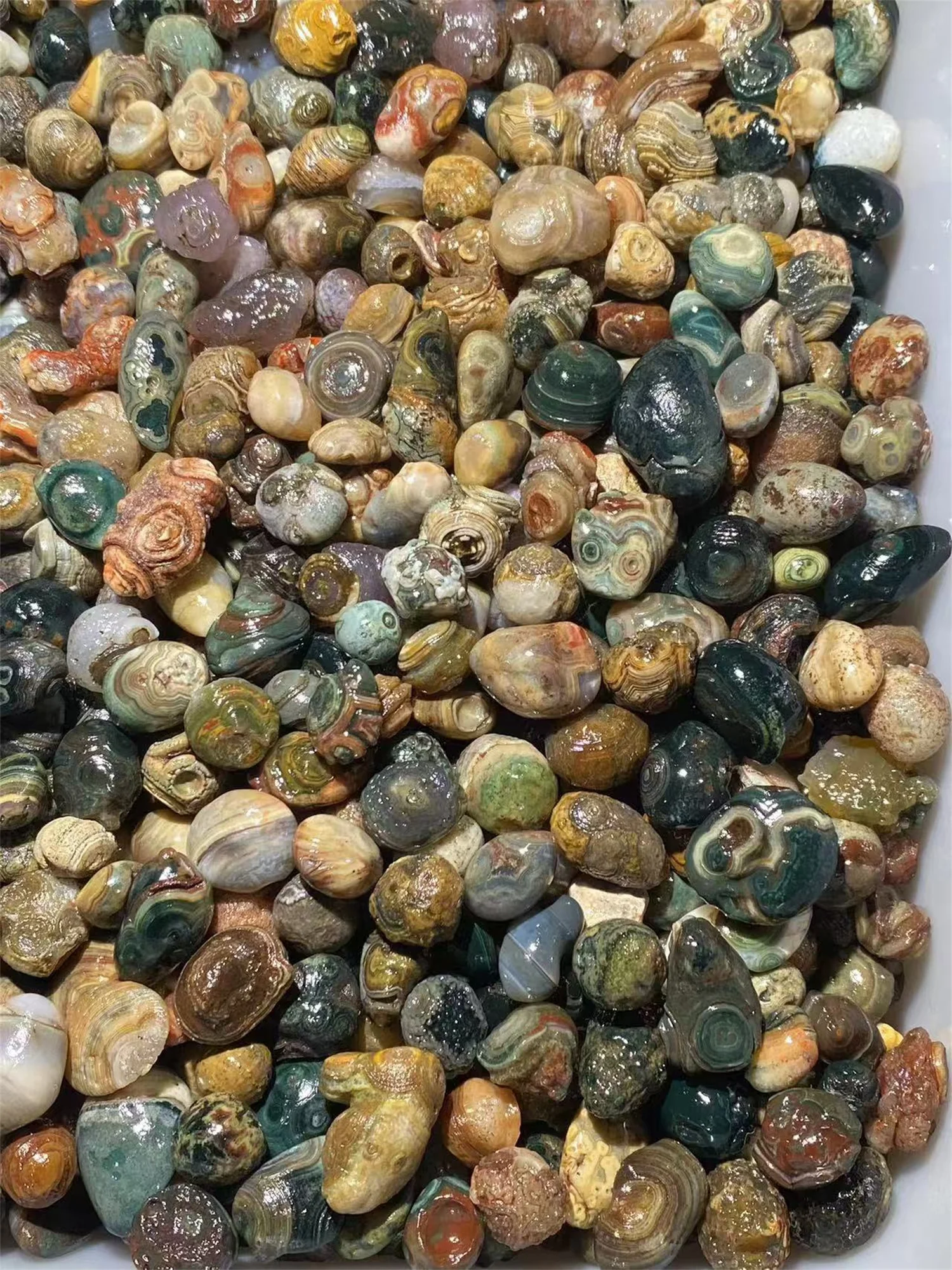 Pierre d'oeil colorée rare, gobi, agate, non poreuse, en vrac brut, objets de collection en gros, miraculeuse, amulette d'énergie forte, 1 conférence par lot