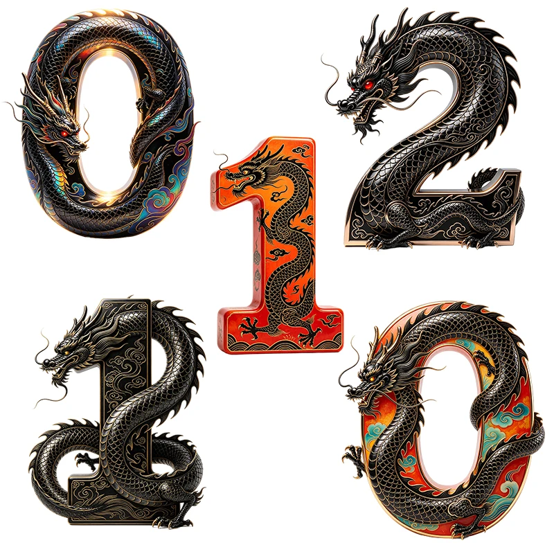Three Ratels CAB113 majestic dragon pattern number 0/1/2 sticker for home decoration Motorcycle decal Personalized car stickers