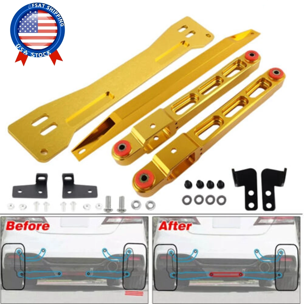 Hot sale Chassis Parts Rear Subframe Bar+ Lower Tie Bar+ Rear Lower Control Arm Silver Gold For Mitsubishi Proton 97-01