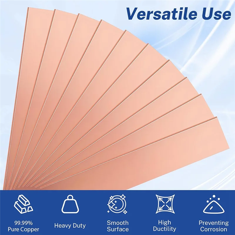 AB34-Pure Copper Anode Strip 10 Pcs 99.99%, For Electroplating Kit Compatible 5.9