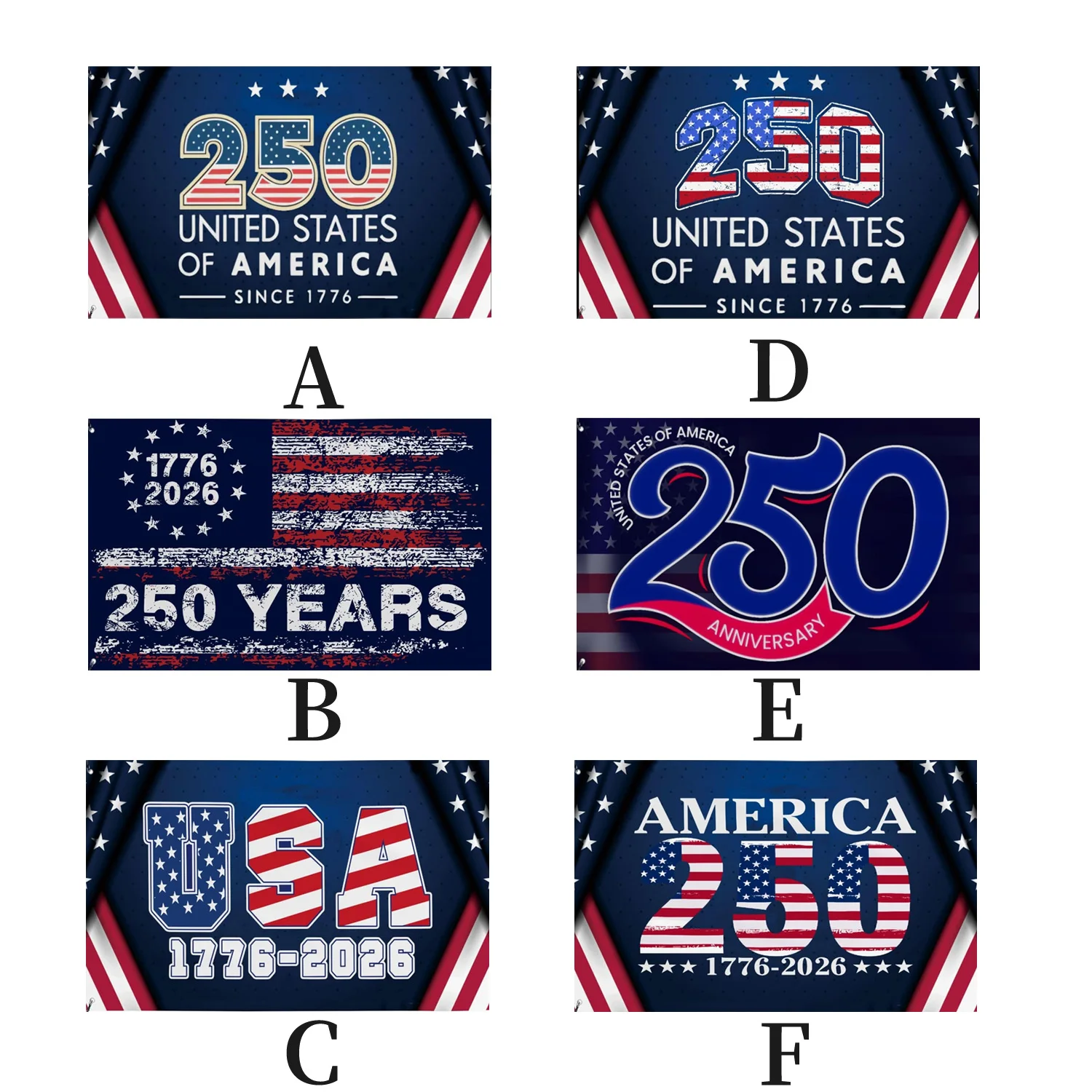

1PC 2d flat America US 250th Birthday Flag, Single Sided 1776-2026 America 250 Years Anniversary Flag For US National Day
