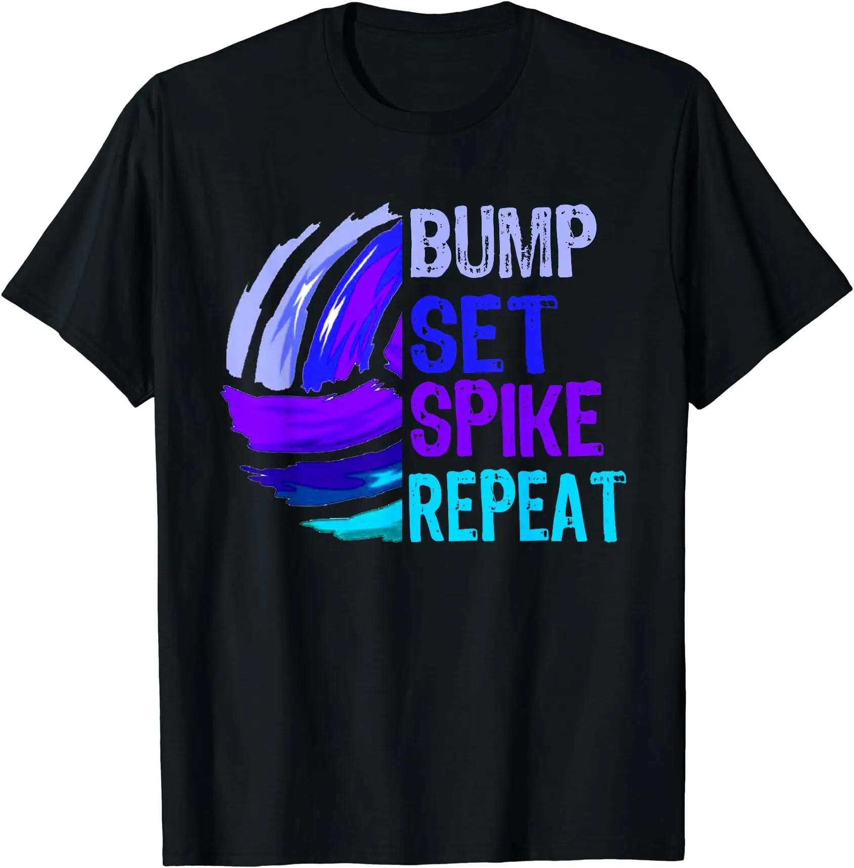 Volleyball Bump Set Spike Repeat Blue T-Shirt For Men Clothing Women Tees Y2K Tops Unisex Summer Short Sleeve