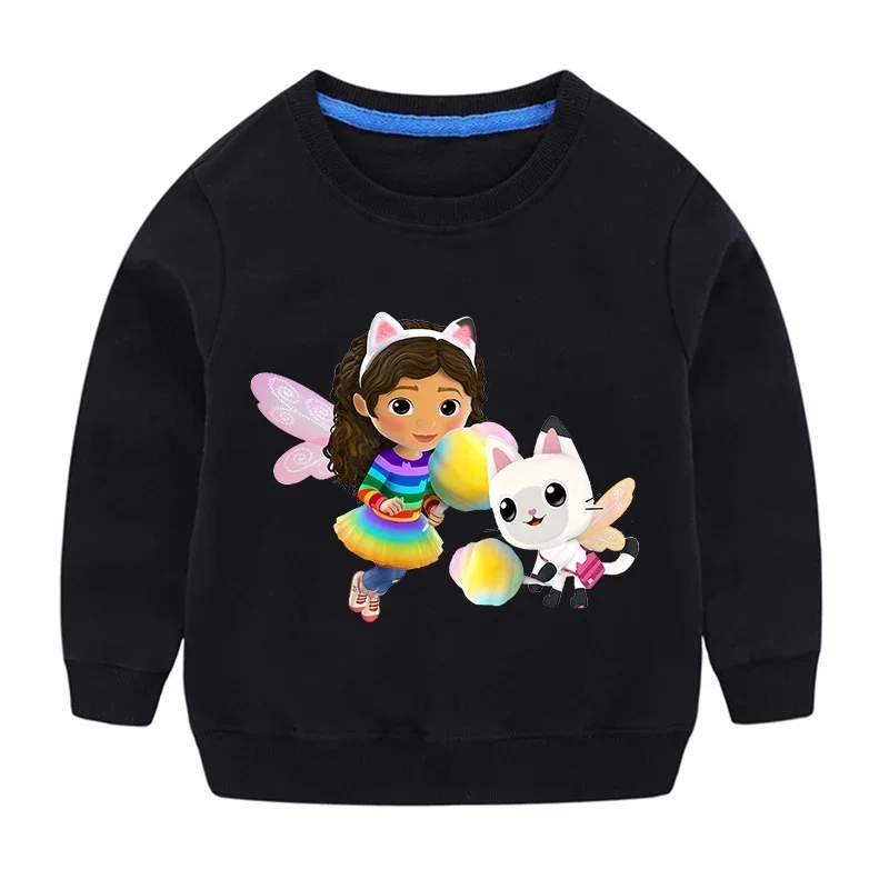 Gabby Dollhouses Children Fashion Casual Sweatshirt Autumn Kids Anime Printed Top Girls Cartoon Cute Long Sleeve Clothing Gifts