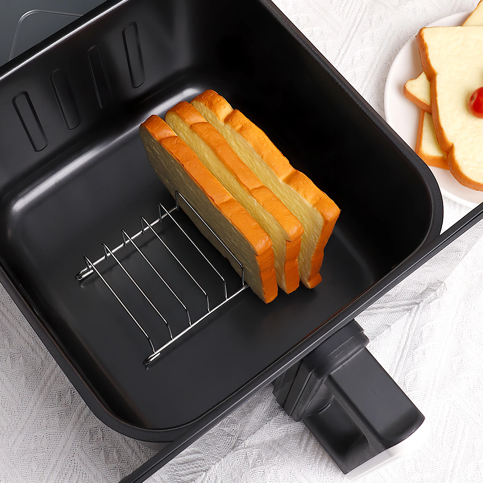 

2Pcs Air Fryer Bread Rack Set Heavy Duty Stainless Steel Cooking Accessory Oven Microwave Stand Baking Supplies Rust Proof Wear