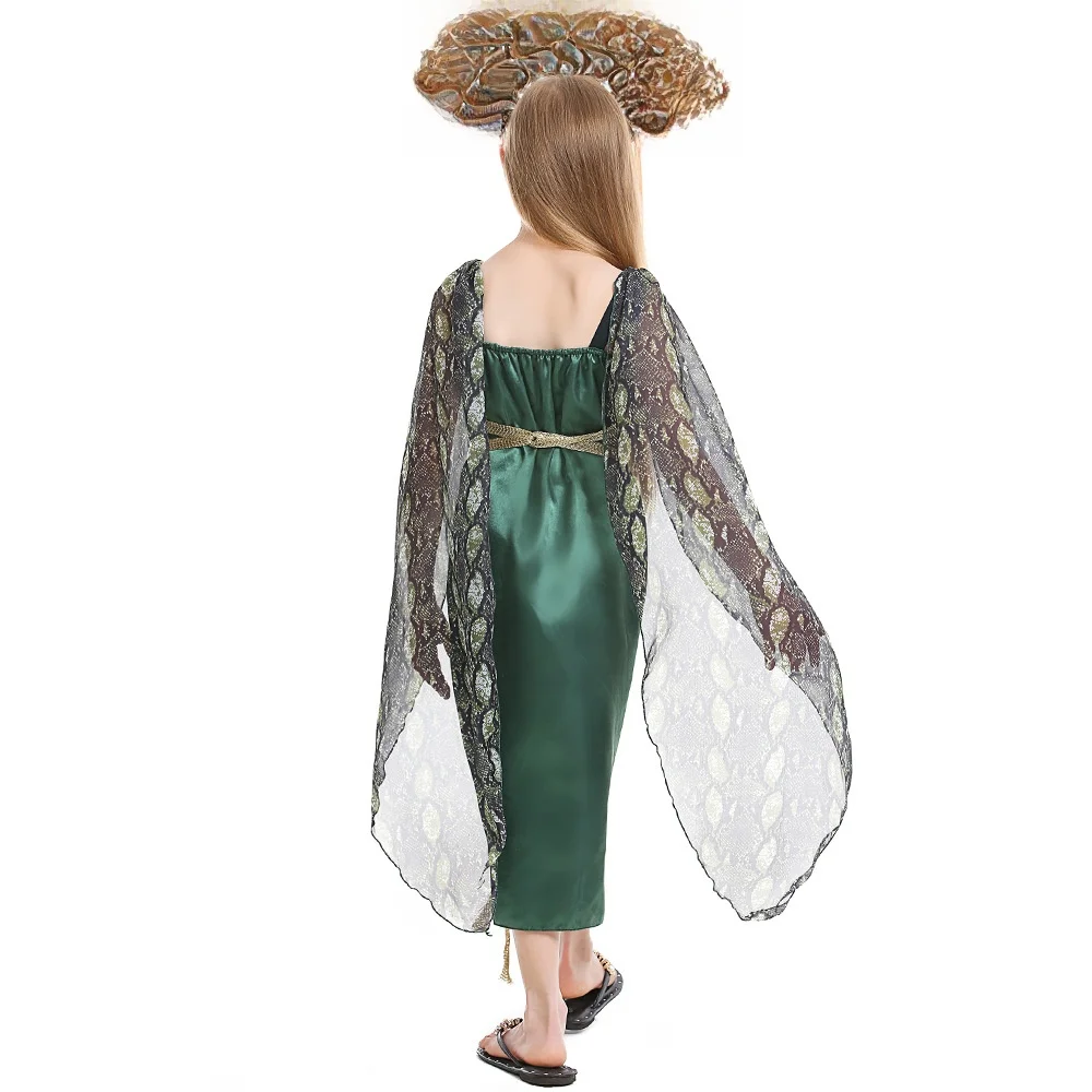 Seksowny strój Meduzy w białą kratę na Halloween dla dzieci, przebranie na imprezę, występ sceniczny, tradycyjny strój etniczny...