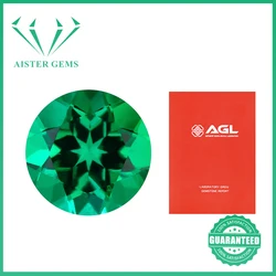 Top Hydrothermal Columbia Lab Grown Emerald Gemstones Round Cut Loose Synthetic Diamond With AGL Certificate