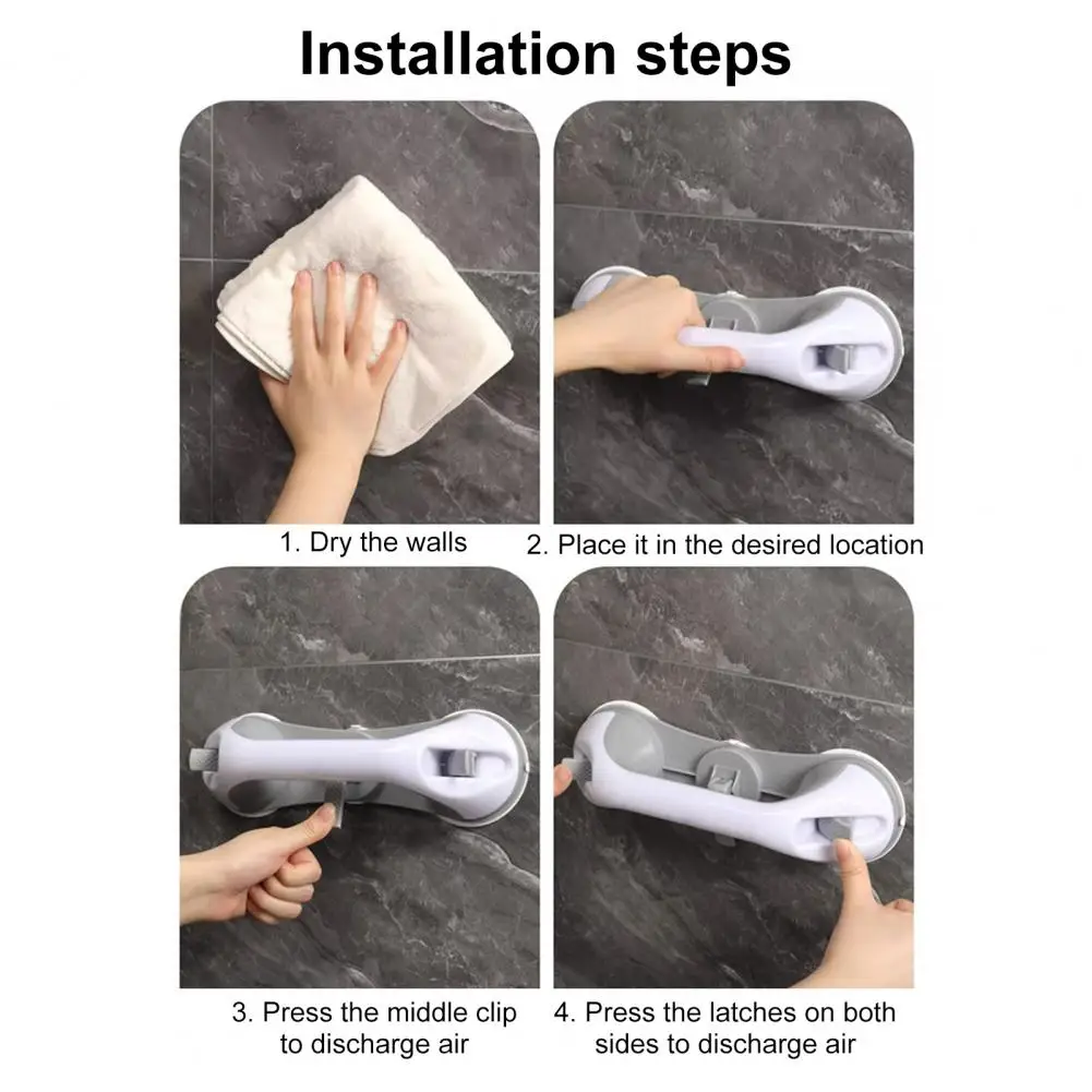 

Bathroom Safety Armrest Heavy Duty Suction Cup Grab Bars for Elderly Bathroom Safety Shower Chair Assistance Armrest No Tools