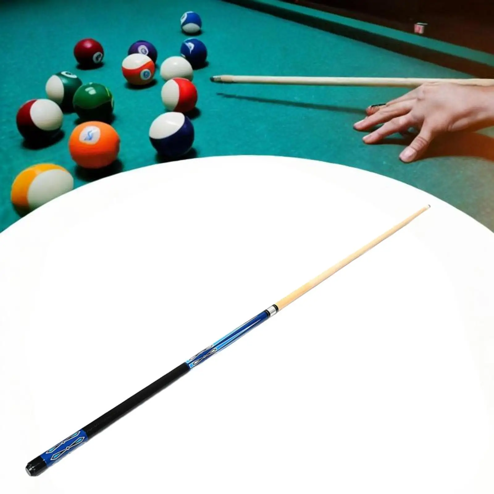 

Billiard Pool Cue Stick 2 Piece Center Joint Length 145cm Multifunctional for Home Use Lightweight 12.5mm Tip Portable