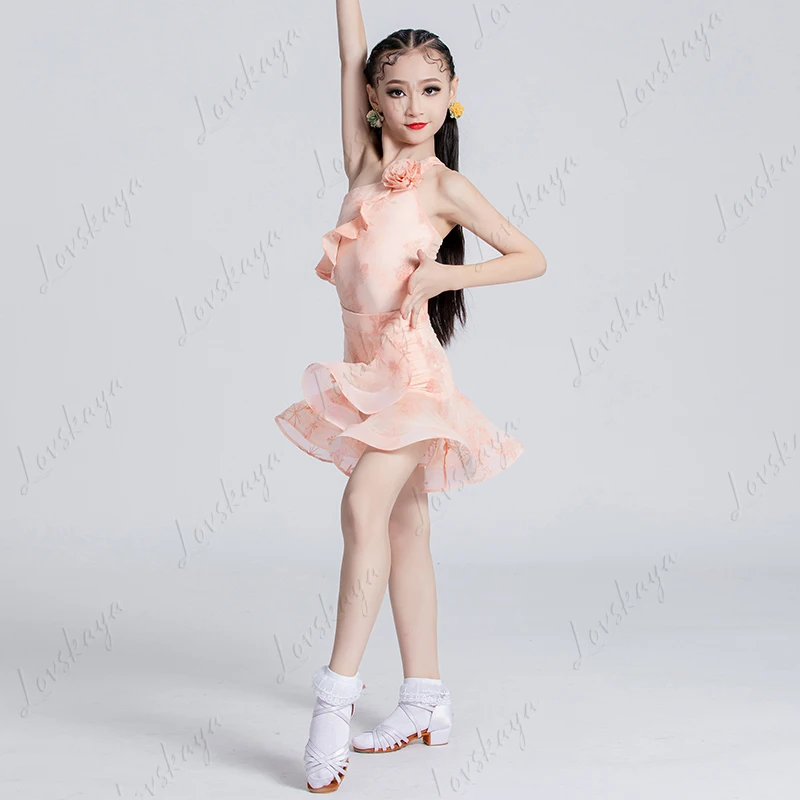 Girls Latin Dance Costumes Less Children's Dance Skirts New Practice Clothes Advanced Sense Competition Performance Clothes